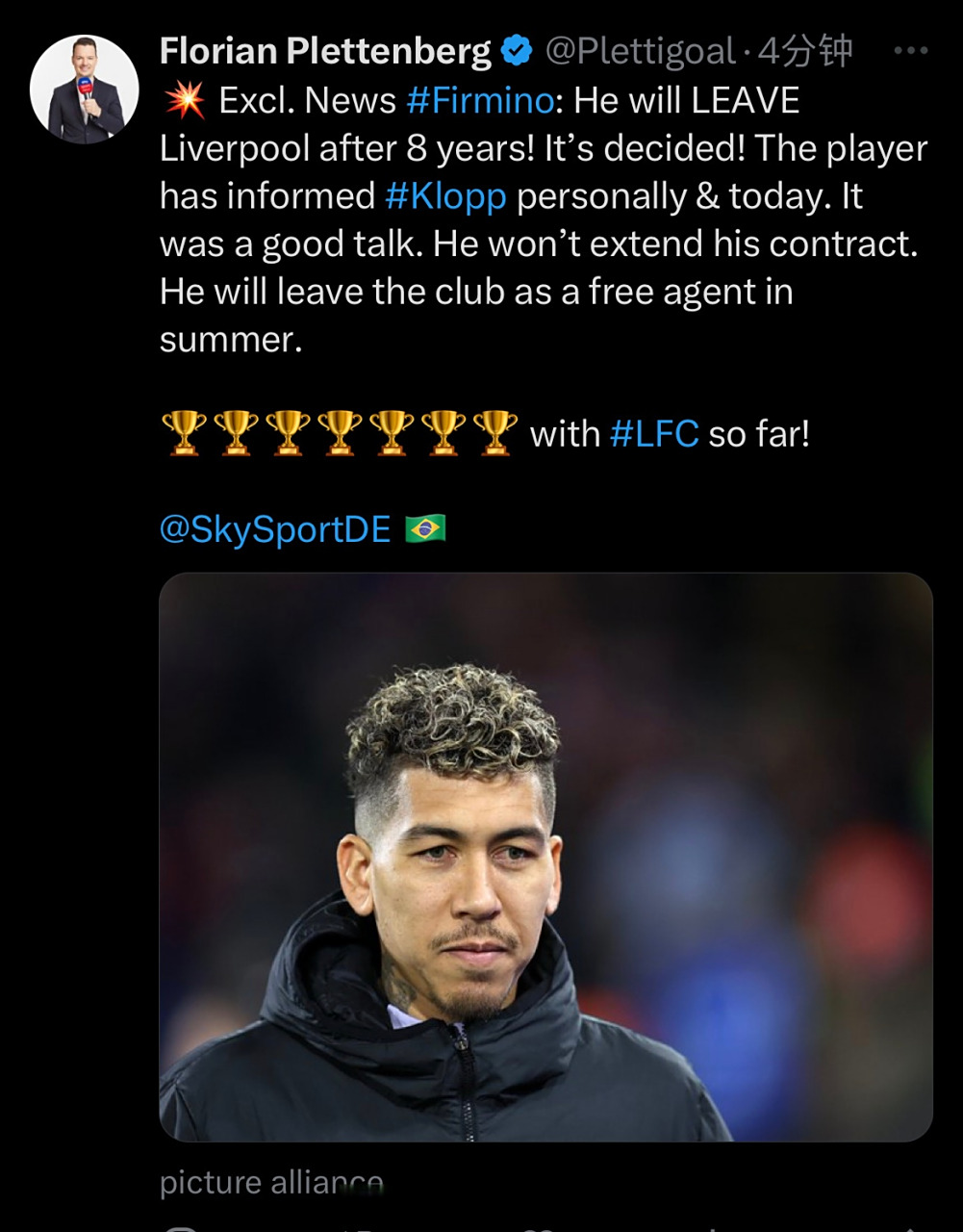 菲尔米诺梅开二度,助利物浦连胜保持领先优势 菲尔米诺梅开二度,助利物浦连胜保持领先优势